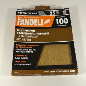 Fandeli Sandpaper Sheets 24 Sheets Total Medium Grit 100 for Surface Preparation